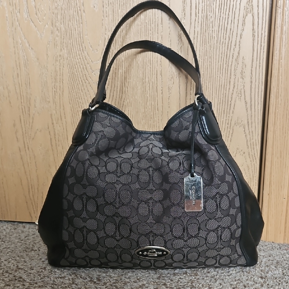 Coach Black and Gray Signature Tote Bag